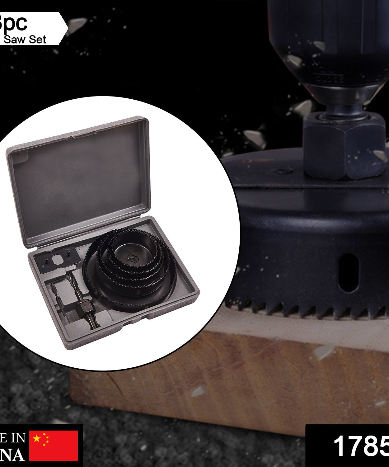 Hole saw set with various sizes