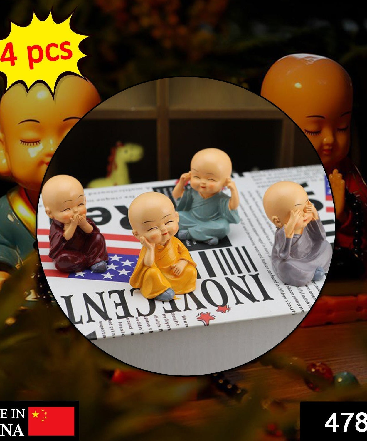 Baby Buddha 4Pc and show piece used for house, office and official decorations etc.