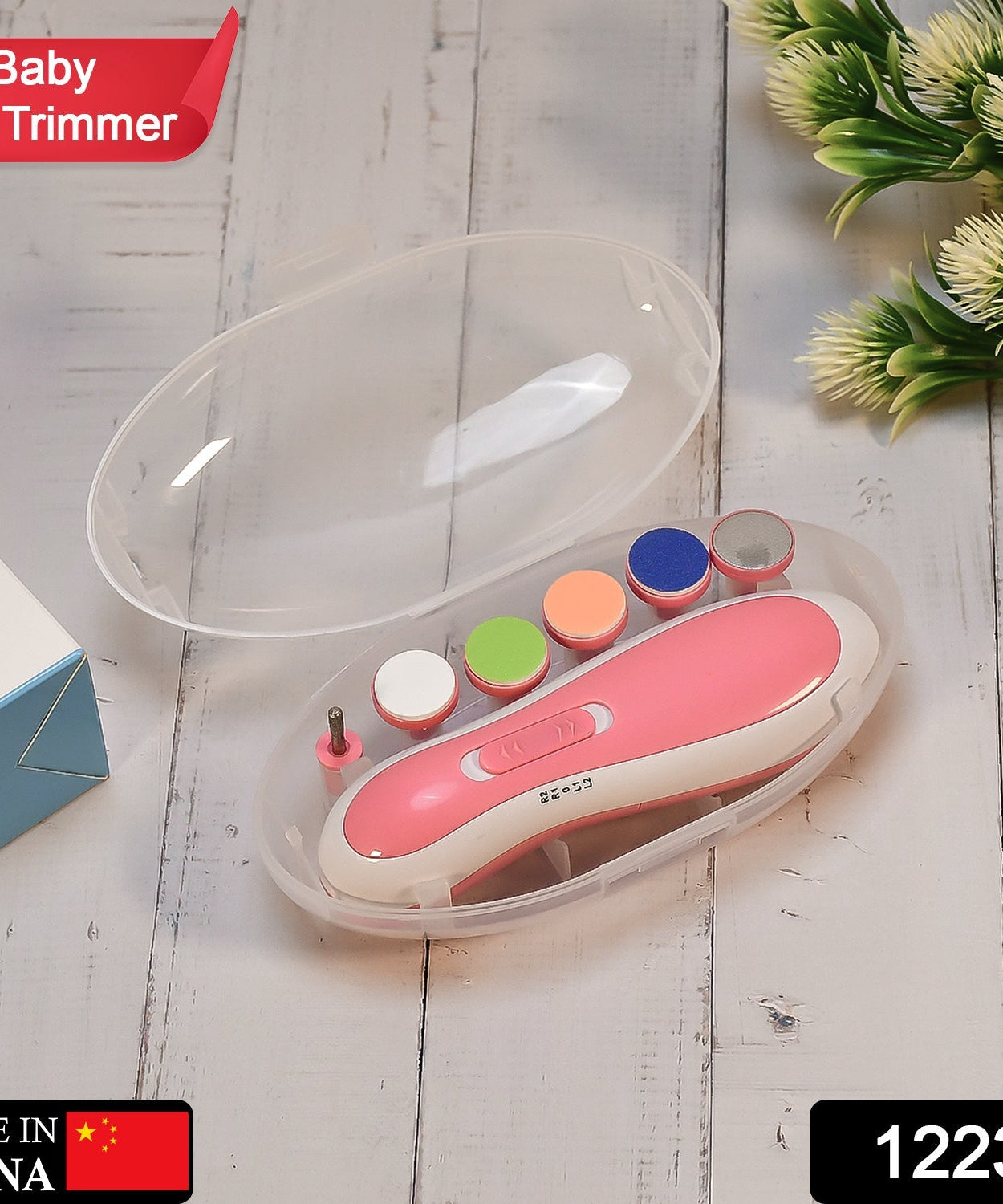 Nail trimmer for infants with grinding heads