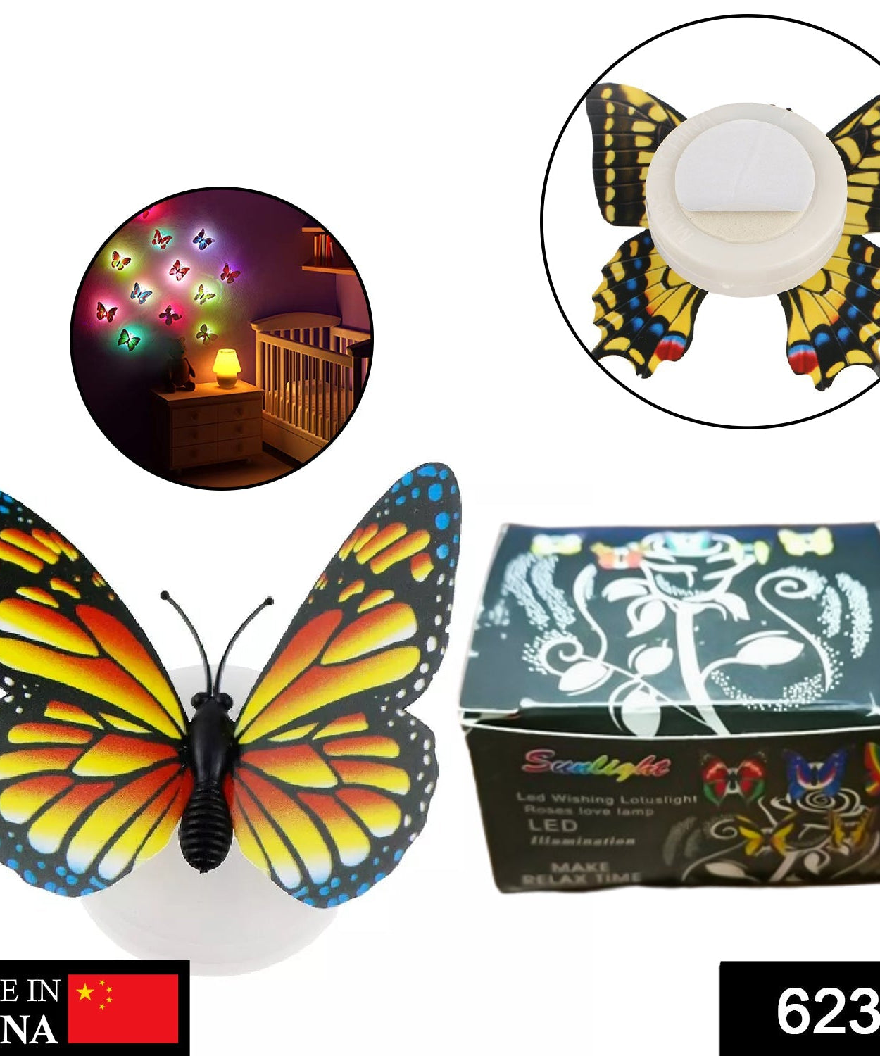 3D butterfly lamp creating an illusion effect for rooms