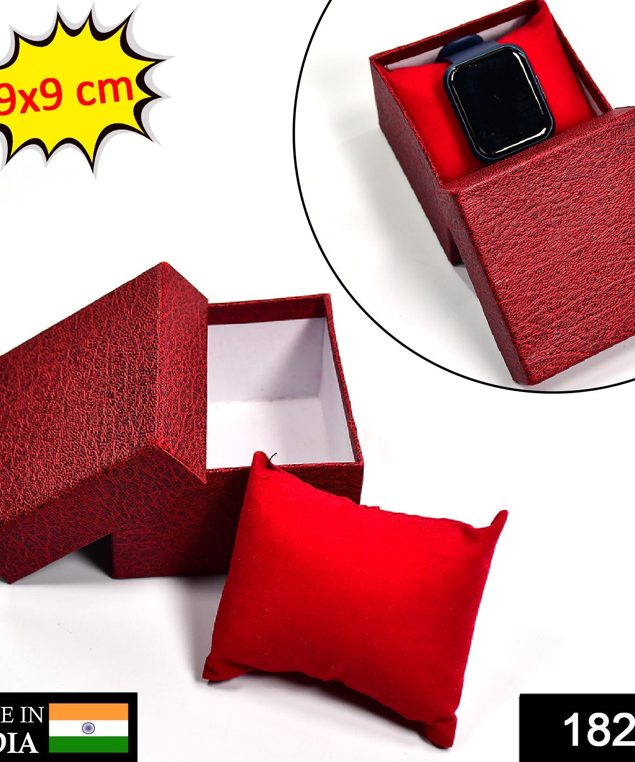 Single watch case, cardboard gift box.