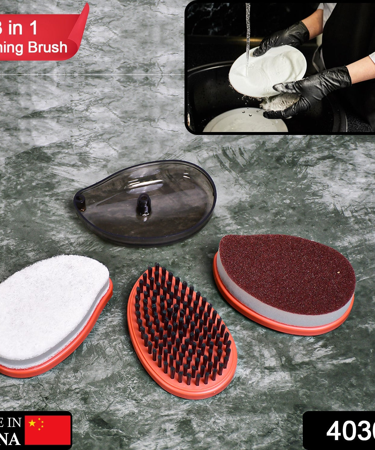 Plastic Wet and Dry Brush for home  (Multicolor, 3 Units)