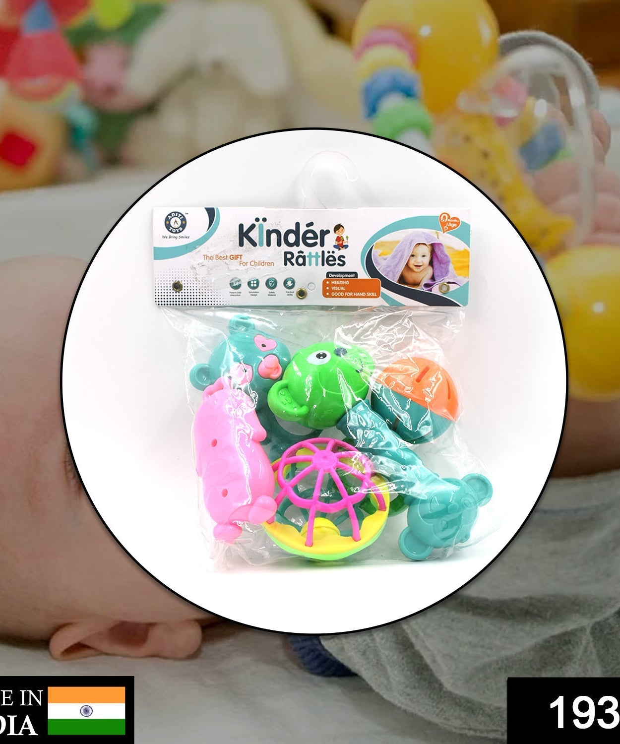 Colorful rattles for babies