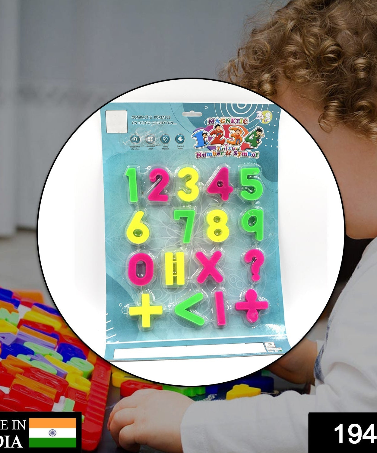 Colorful magnetic numbers, perfect for educational play.