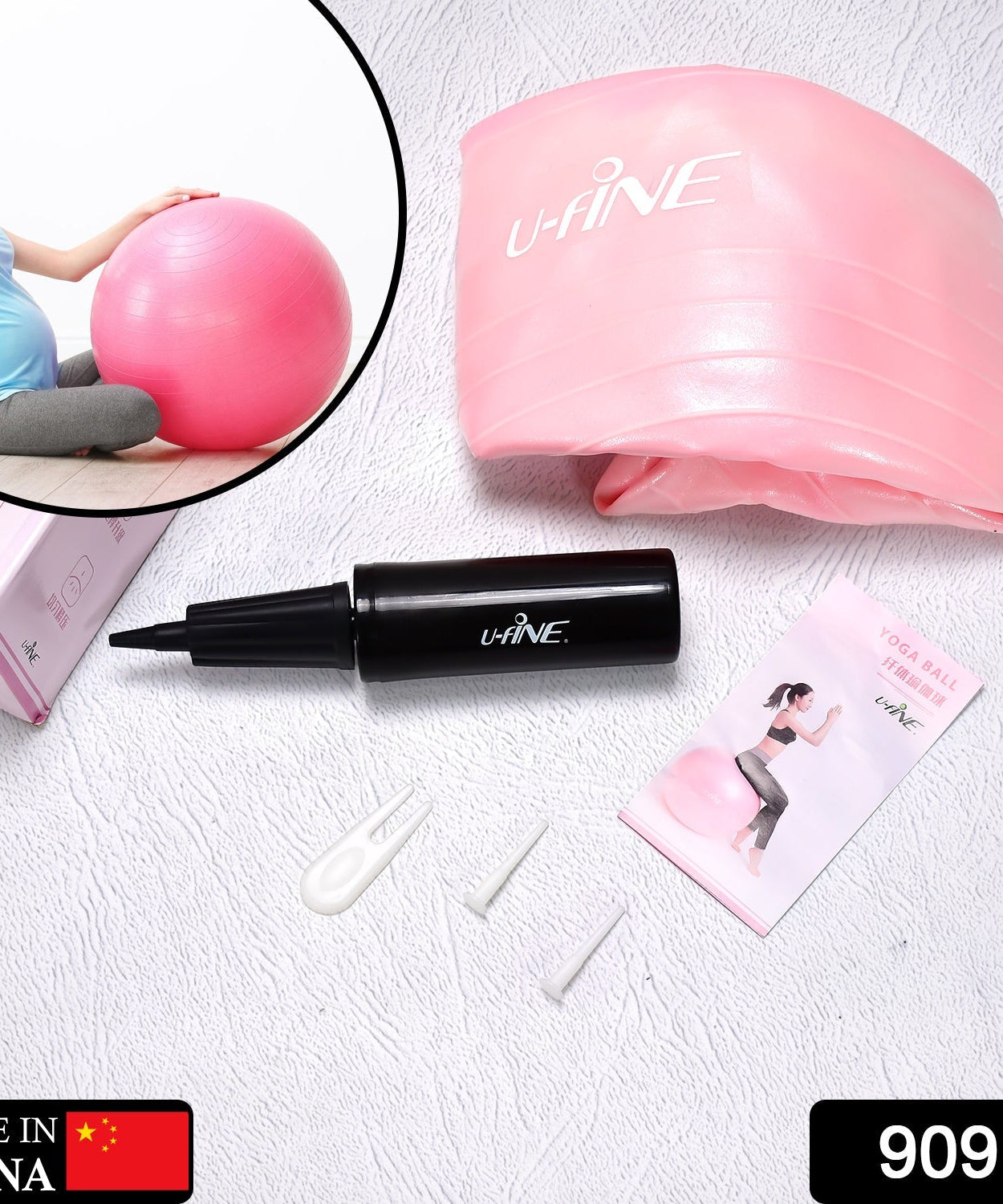 Anti Burst 65 cm Exercise Ball with Inflation Pump, Non-Slip Gym Ball, for Yoga (1 Pc / Mix Design & Color)