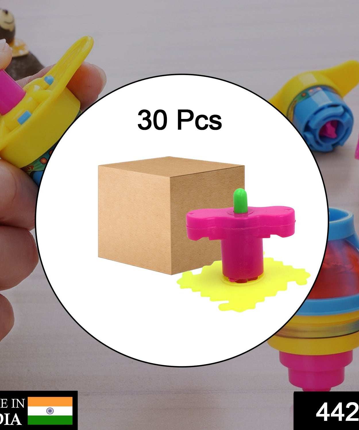 Colorful spinner launcher toys, set of 30 pieces