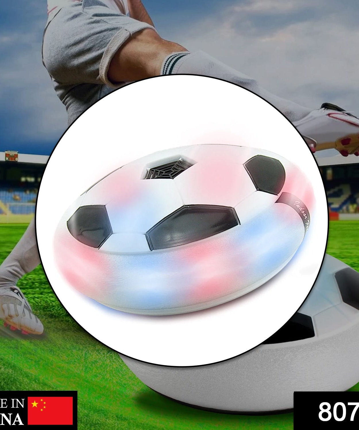 Interactive hover LED ball, ideal for household fun and children's games.