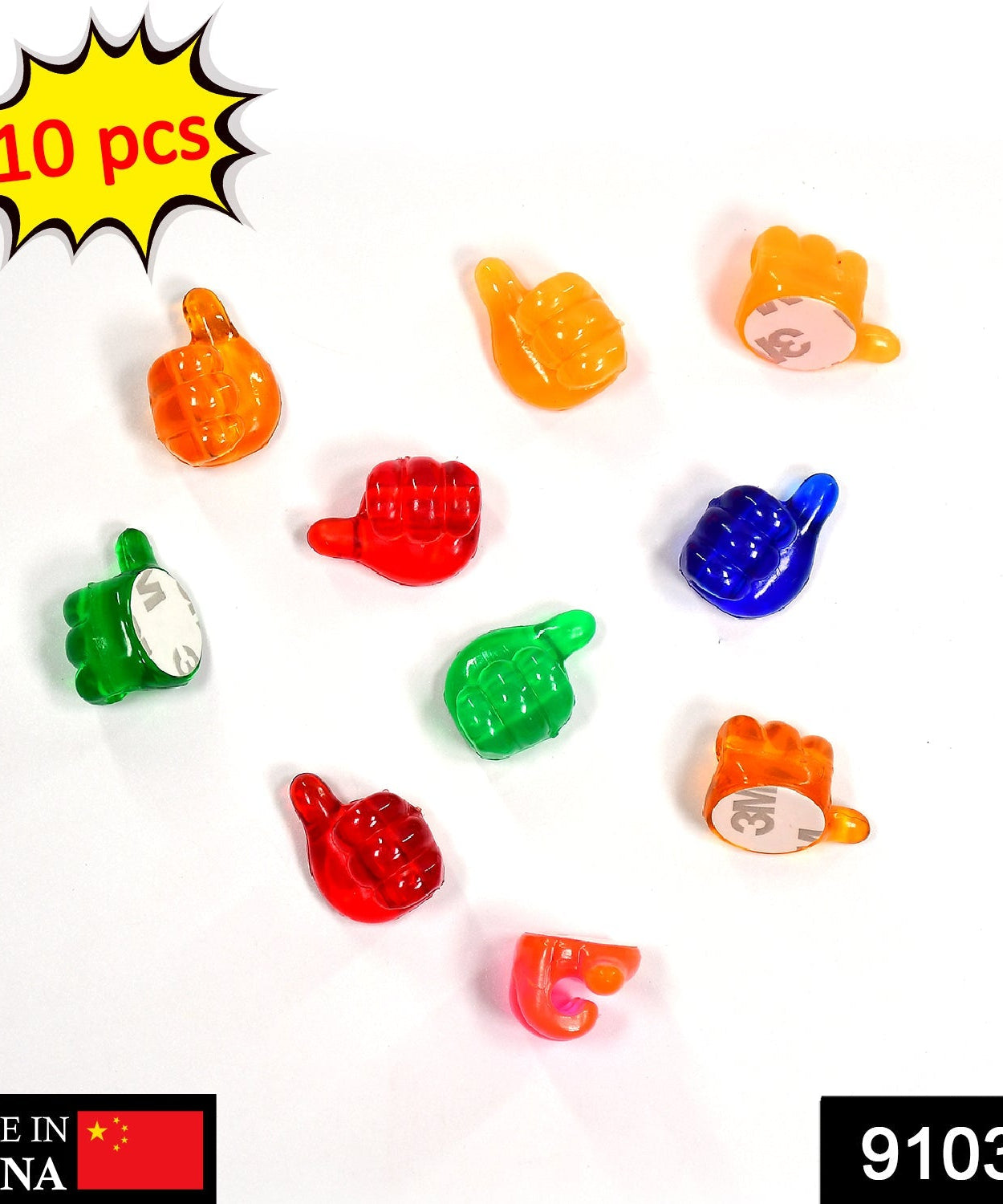 Wall clip hangers in hand shape for keys and cables.