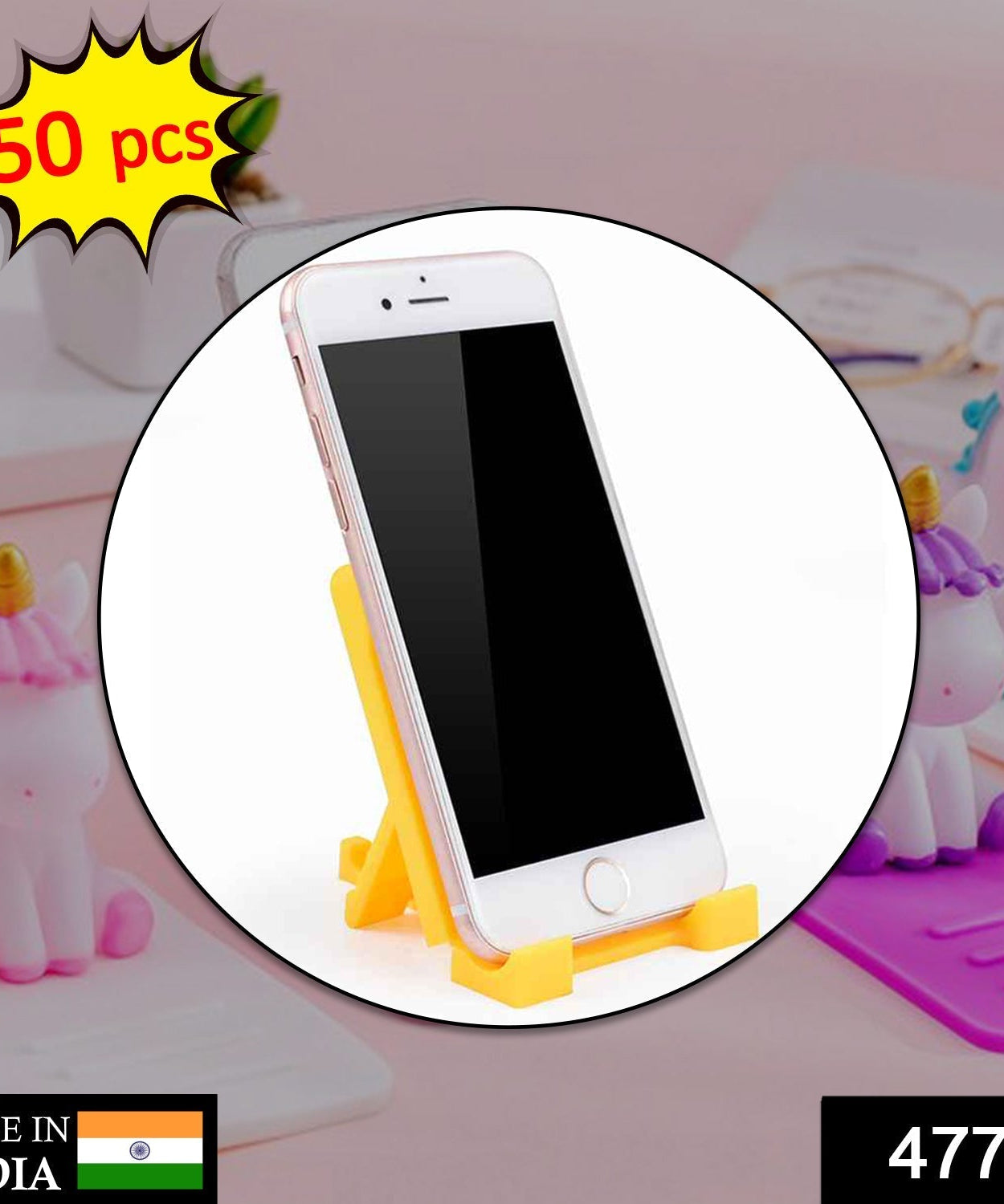 Compact mobile phone stand for stable support, available in a 50-piece set