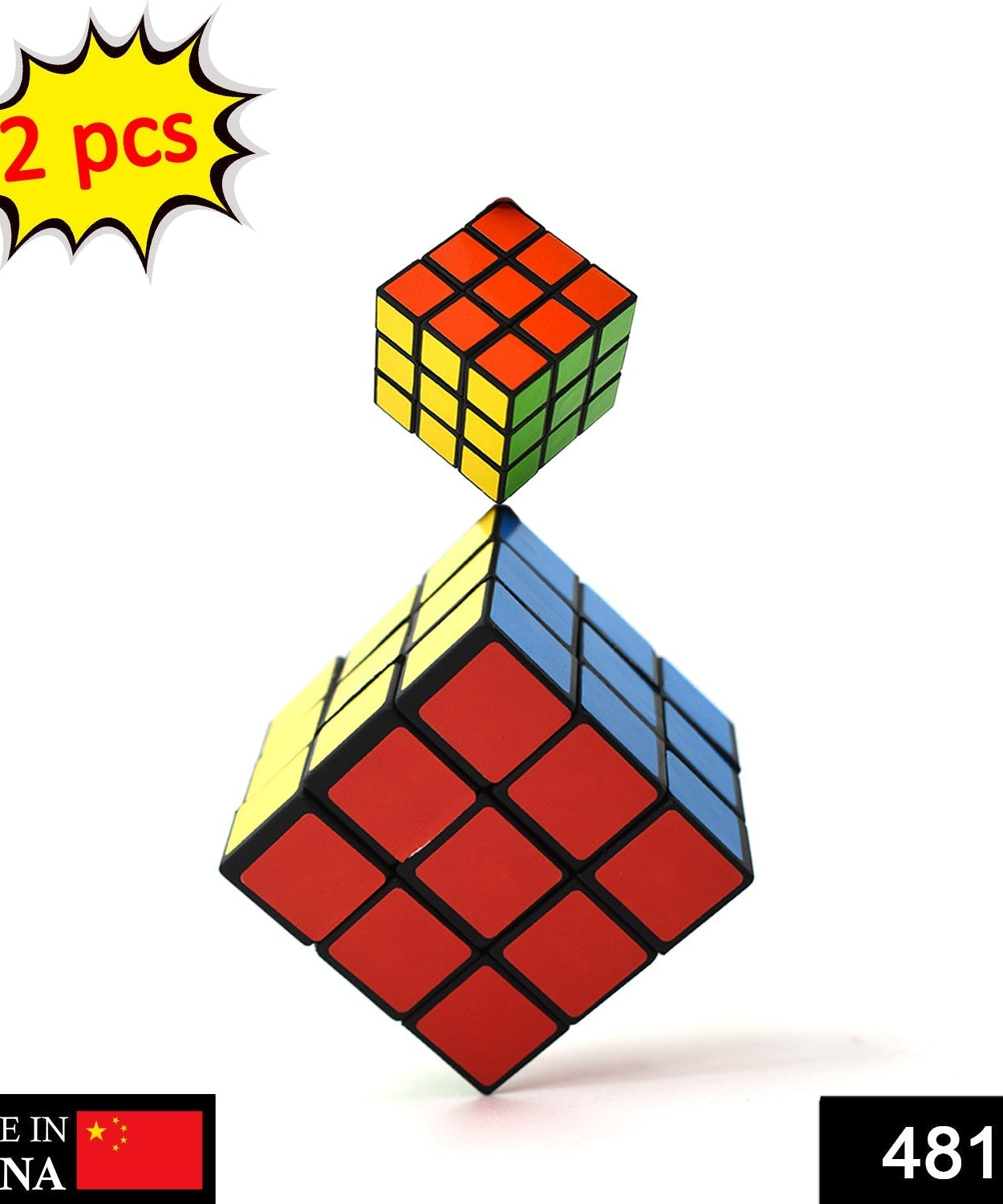 Multicolored small cube puzzle for brain exercise