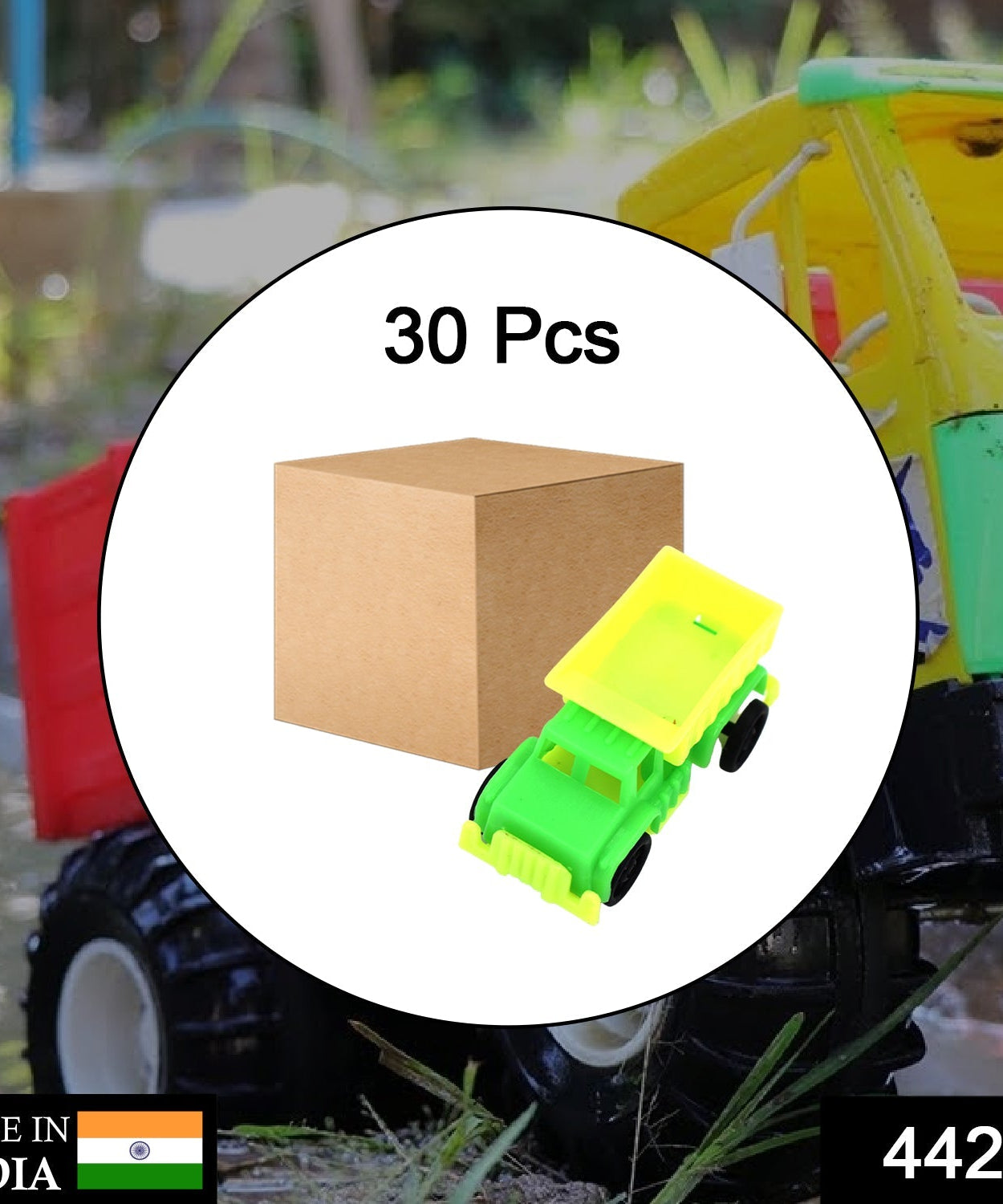 30 toy dumper trucks, colorful and fun
