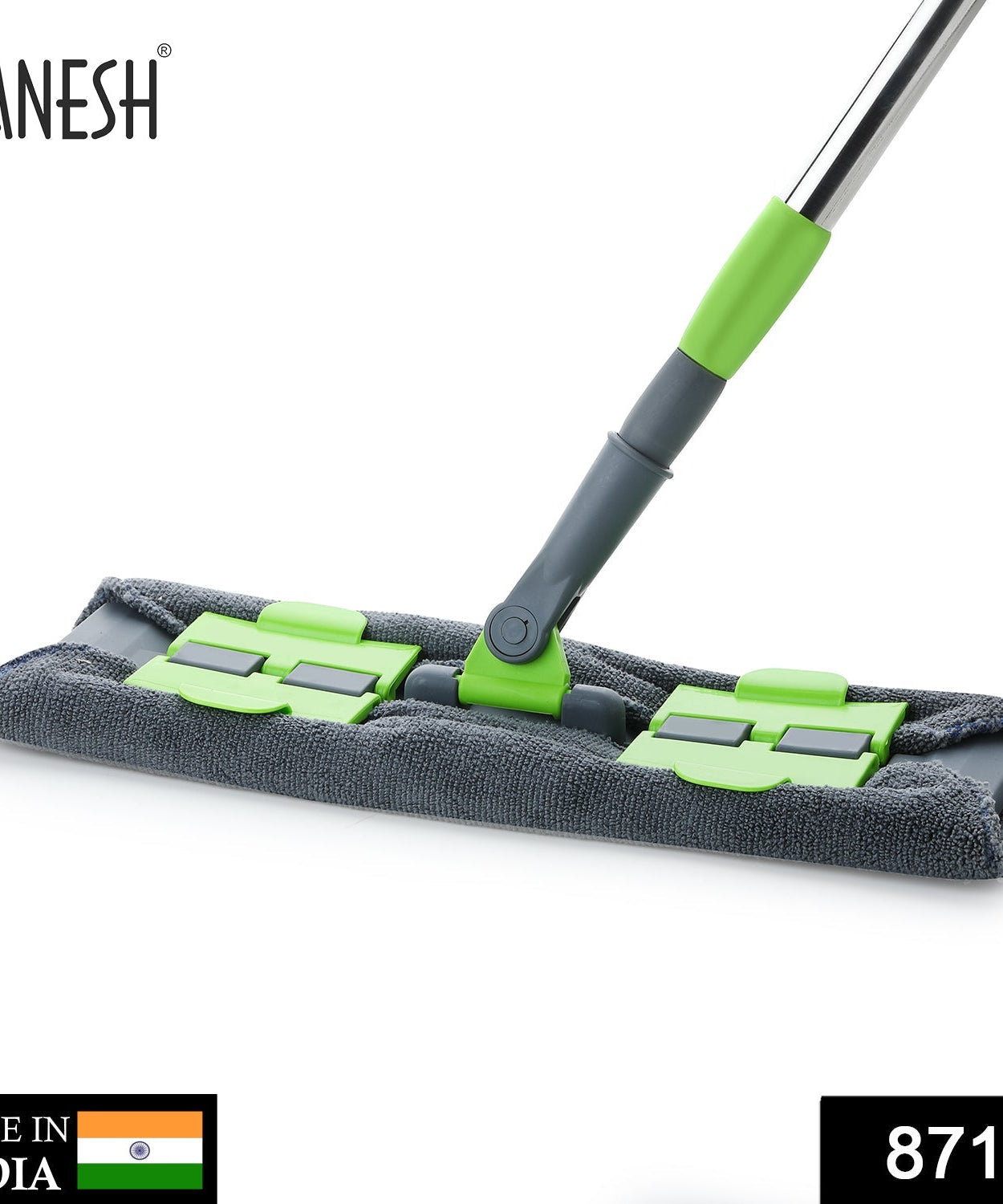 Wet and dry microfiber mop with rotating head and telescopic handle, multi-color.