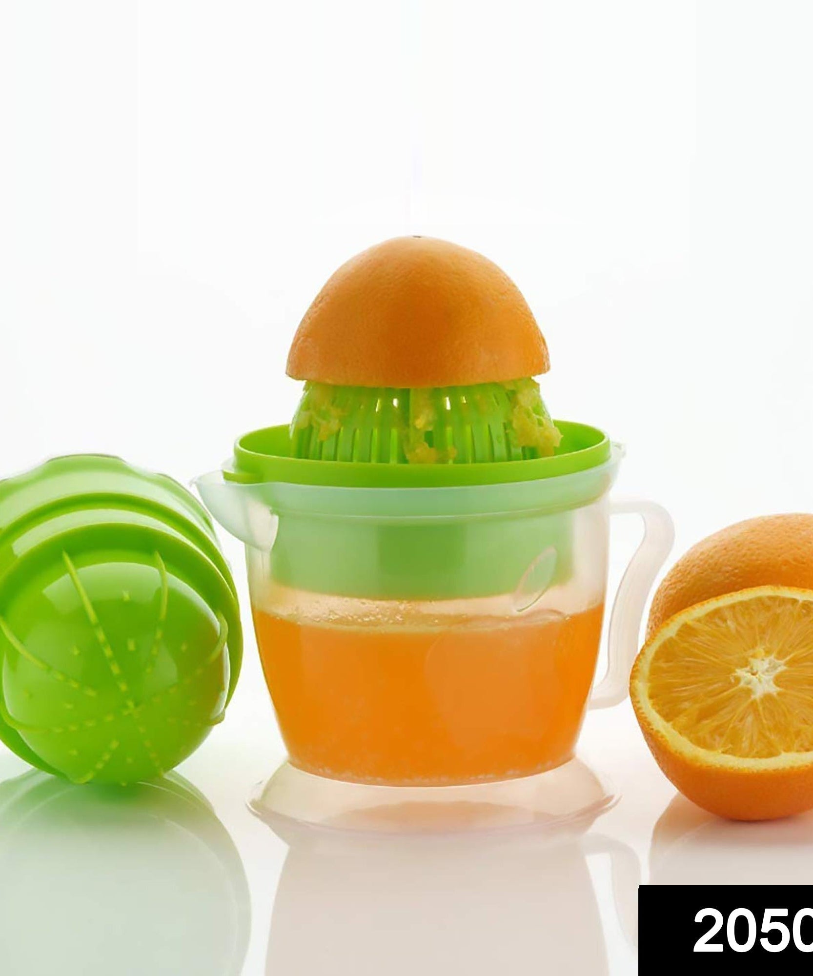 Hand-operated orange squeezer, perfect for extracting fresh juice from citrus fruits.