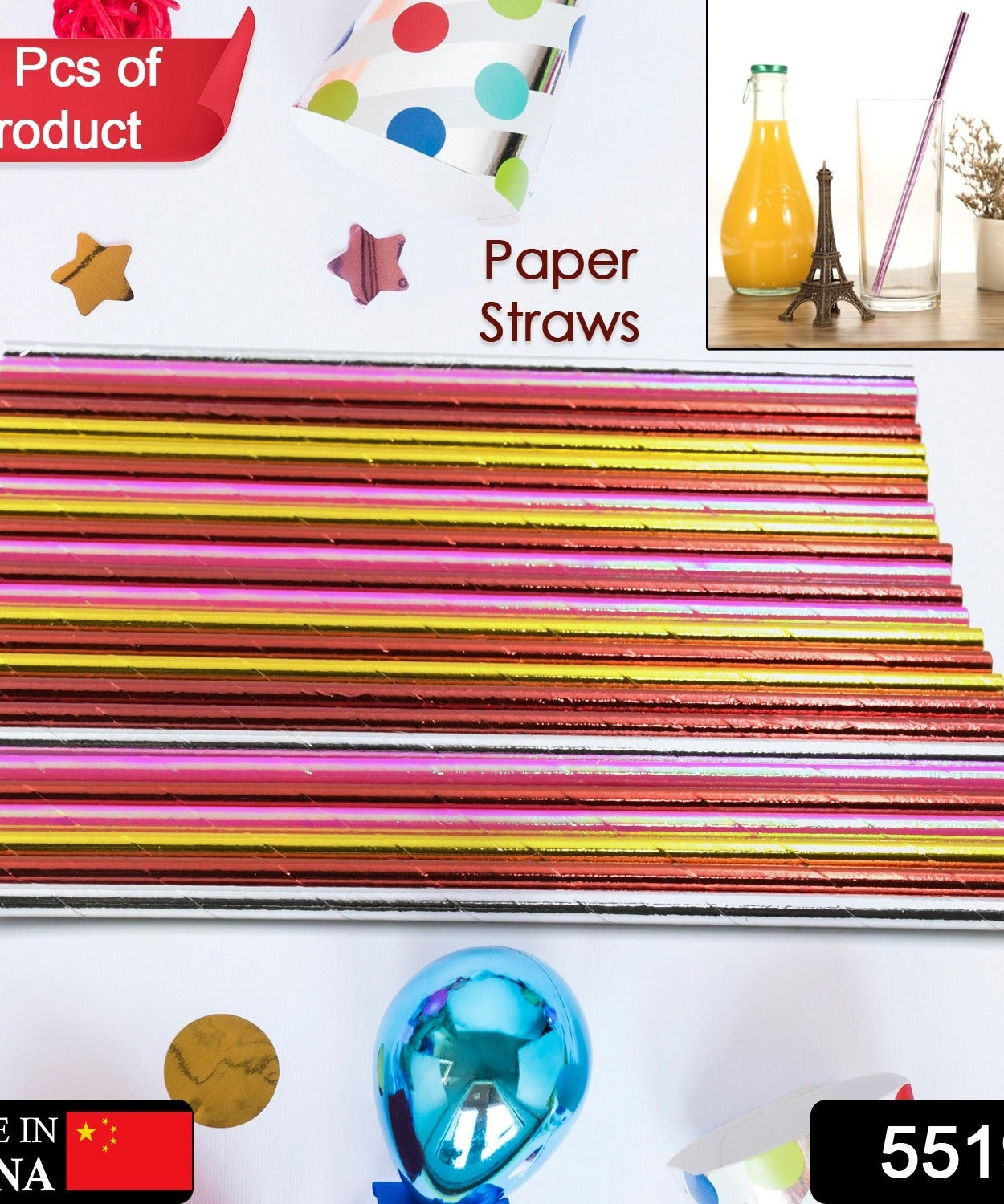 Home Paper Straws Durable & Eco-Friendly Colorful - Drinking Straws & Party Decoration Supplies, Adorable Solid Color Food Grade Paper Straws for Birthday, Wedding, Baby Shower Celebration (25 Pcs Set)