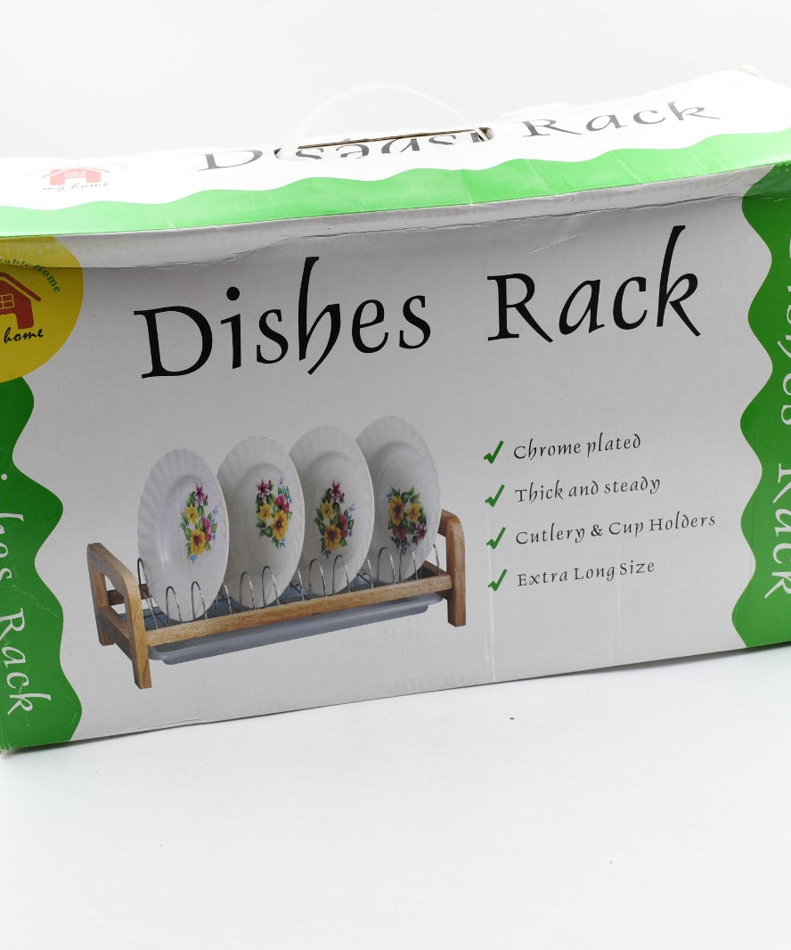 Stainless steel storage rack with tray for dishes