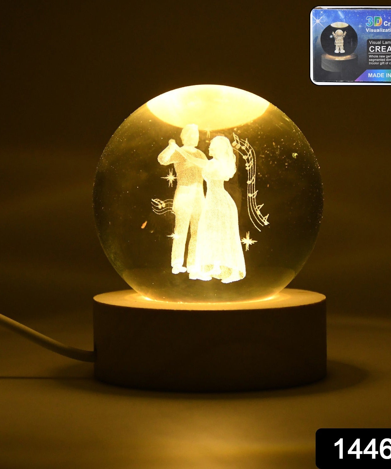 3D Crystal Ball lamps With Base (1 Pc)