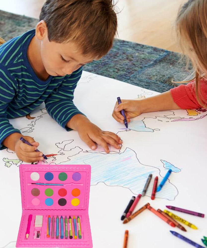 Set of 24 art colors in a box for creative projects.