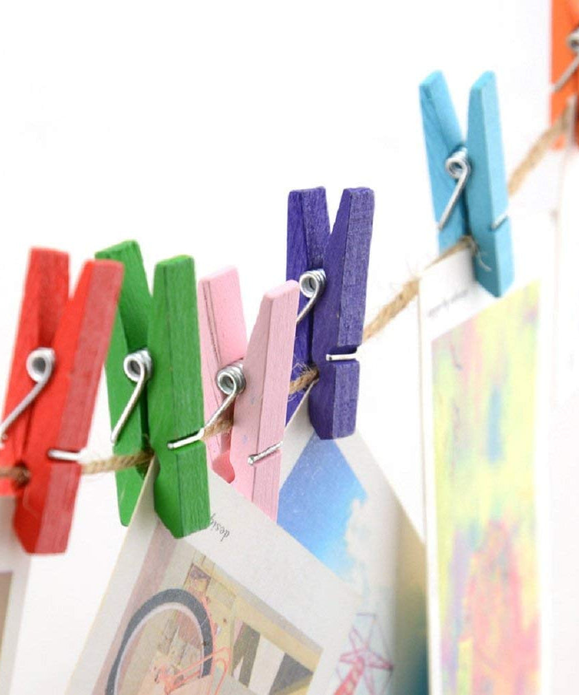 Wooden photo clips for decoration, 50-piece set for various uses