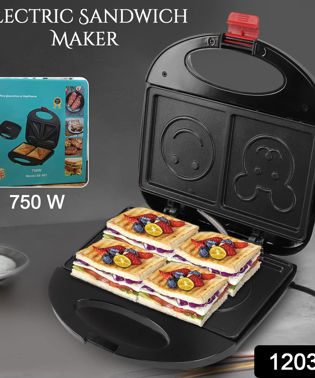 Super Jumbo Grill 750W Sandwich Maker