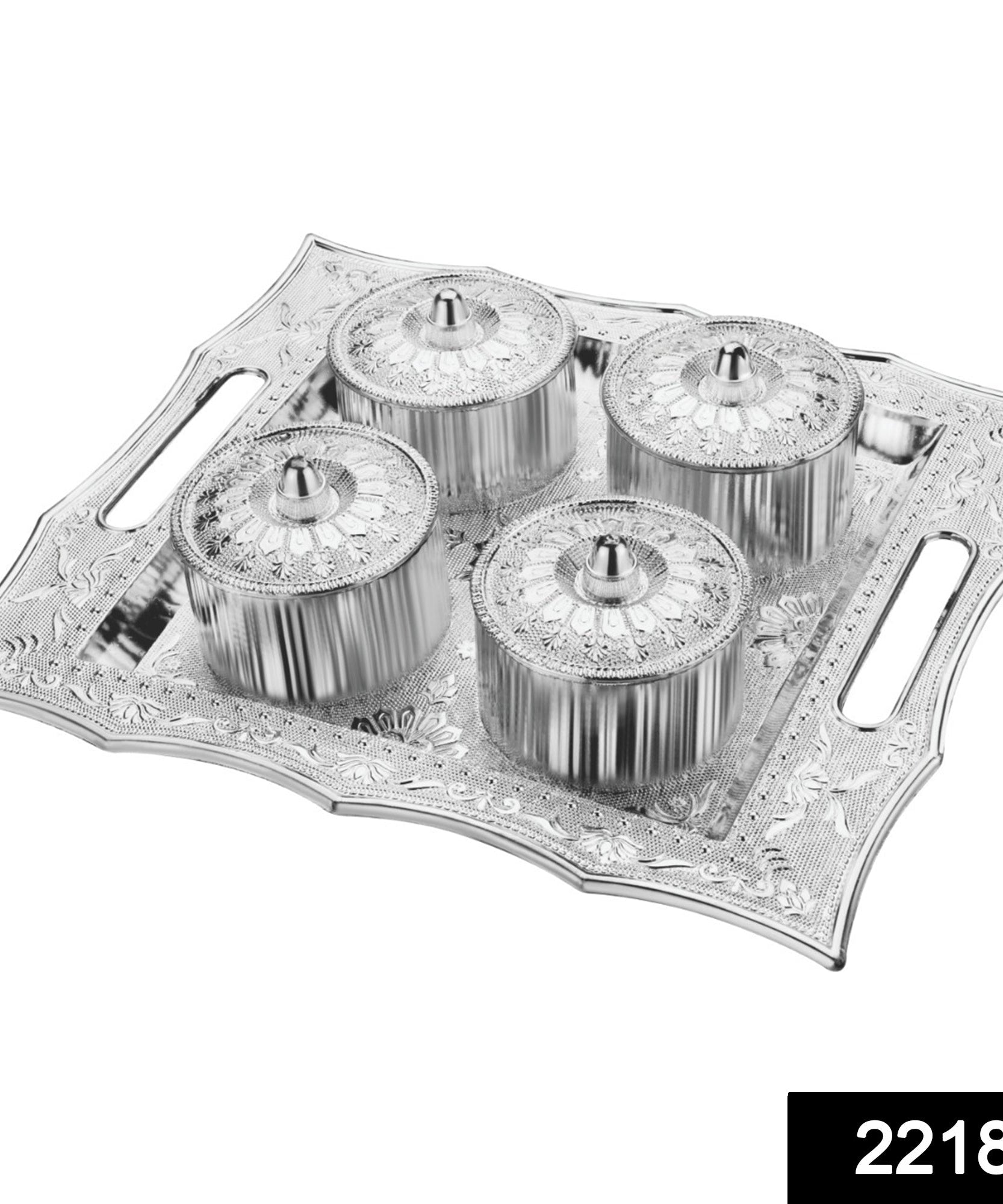 4-section airtight tray for dry fruits and snacks.