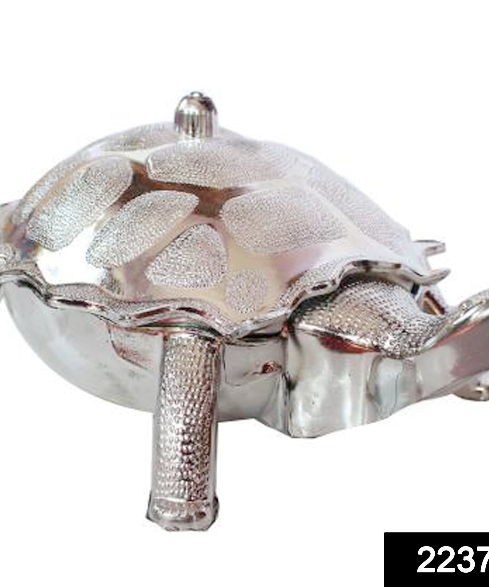 Tortoise-shaped box with SKU code for dry fruits or gifts.