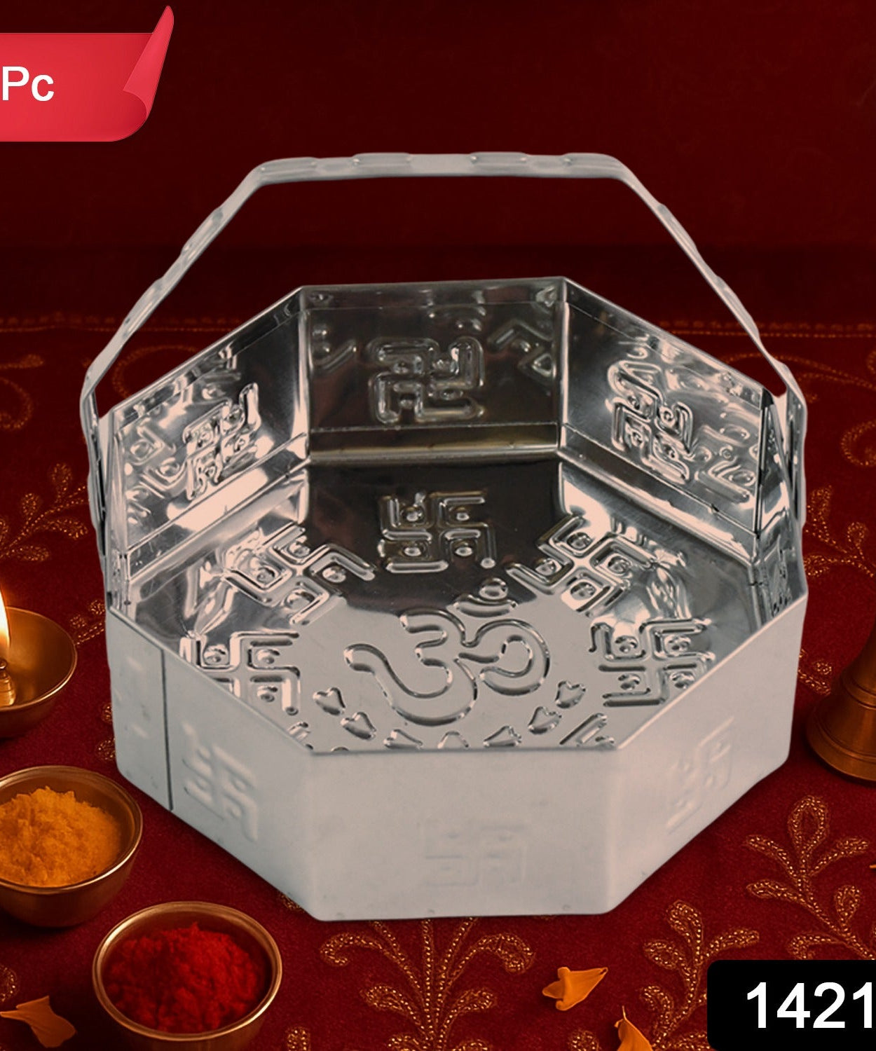 Steel Aura Octagon Devotional Tray