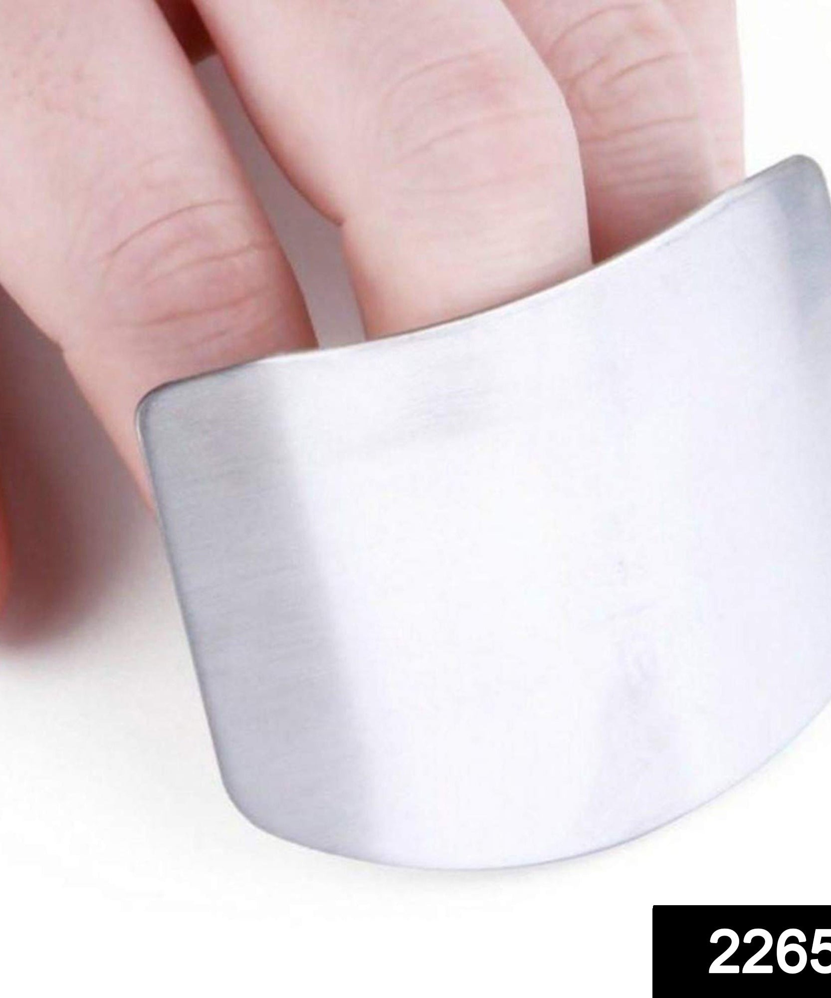 Finger protector with SKU code for safe slicing and dicing.