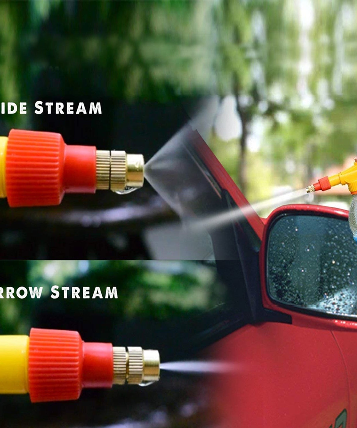 Pesticide bottle sprayer with adjustable settings.