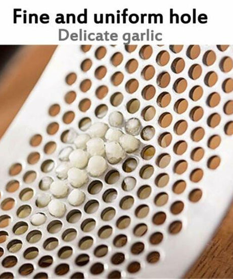 High-quality garlic presser with stainless steel build.