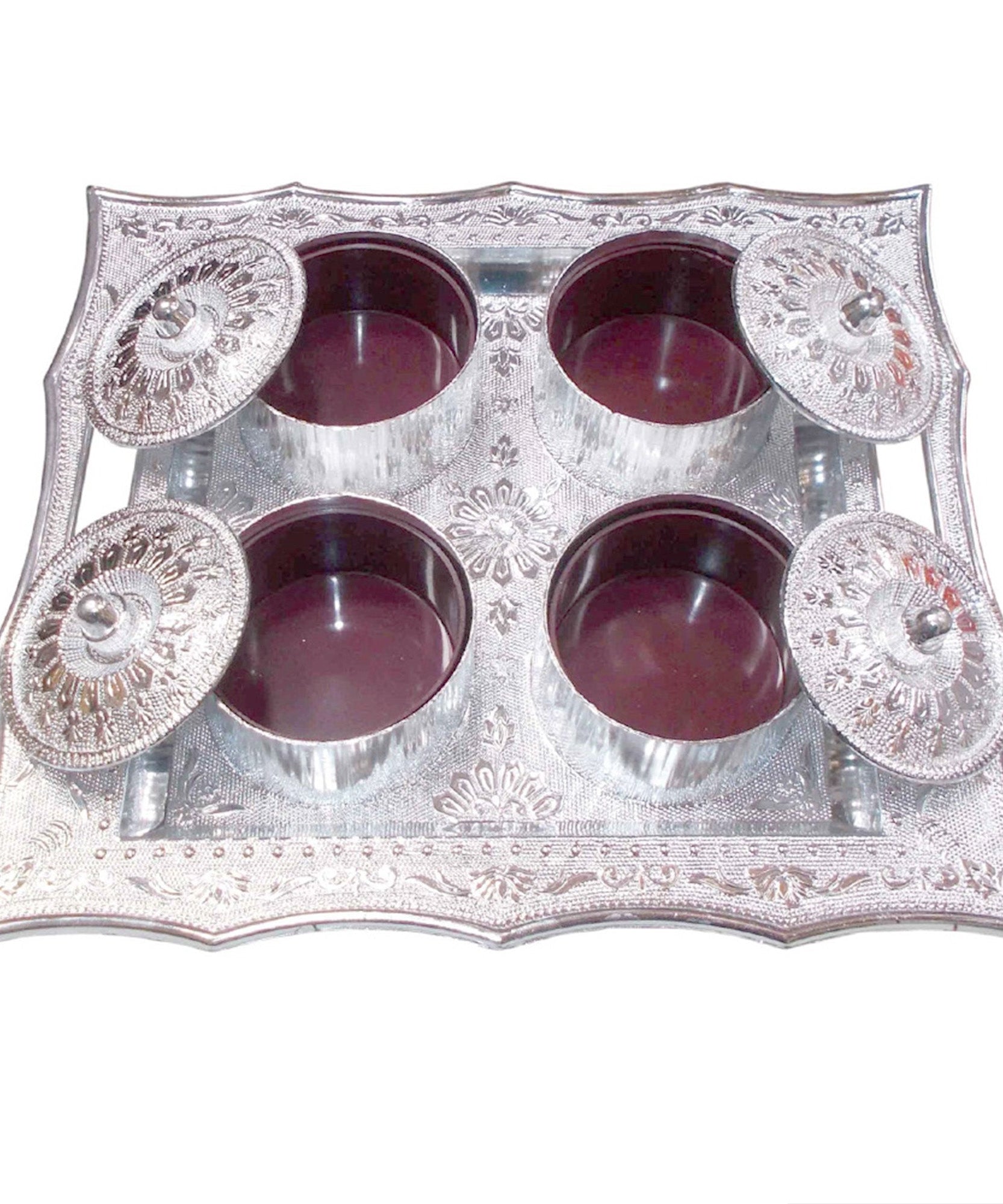 Mukhvas tray with lids and airtight storage.