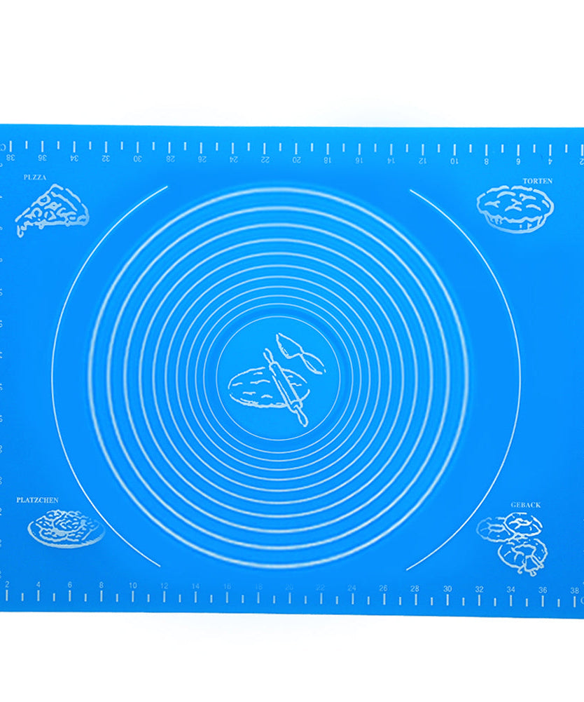 Silicone baking mat with measurements for precise baking