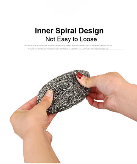 Durable stainless steel scrubber balls, pack of 12, easy to use.