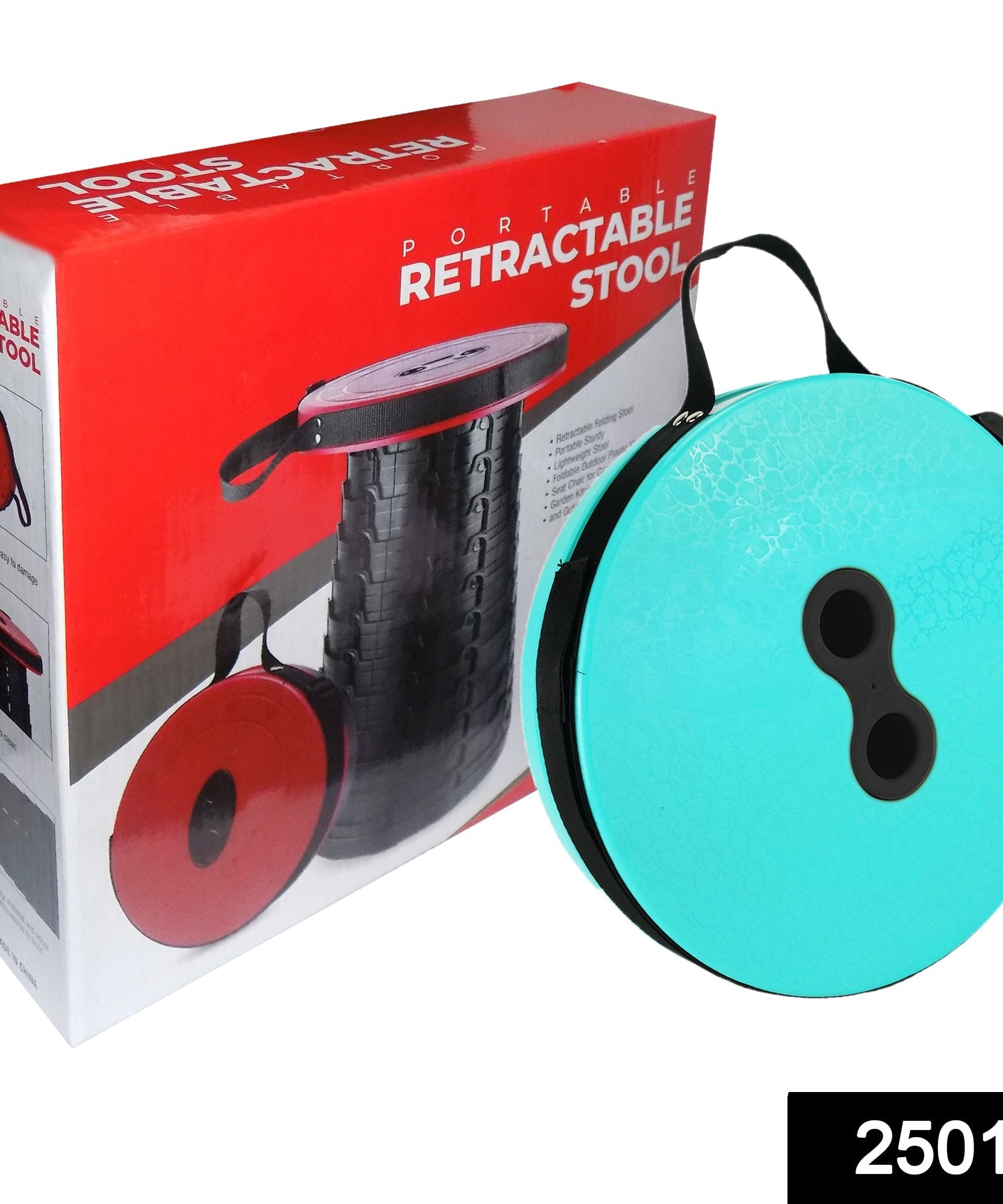 Space-saving telescopic stool with adjustable height, mixed colors