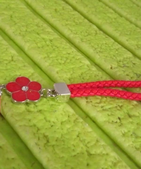 Flower Shape metal alloy pendant Nylon Braided leather hand strap lanyard phone (1 Pc / Multicolor)