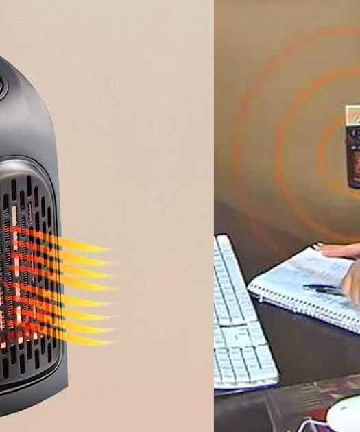 Convenient plug-in mini heater for fast heating in small rooms, 400W.