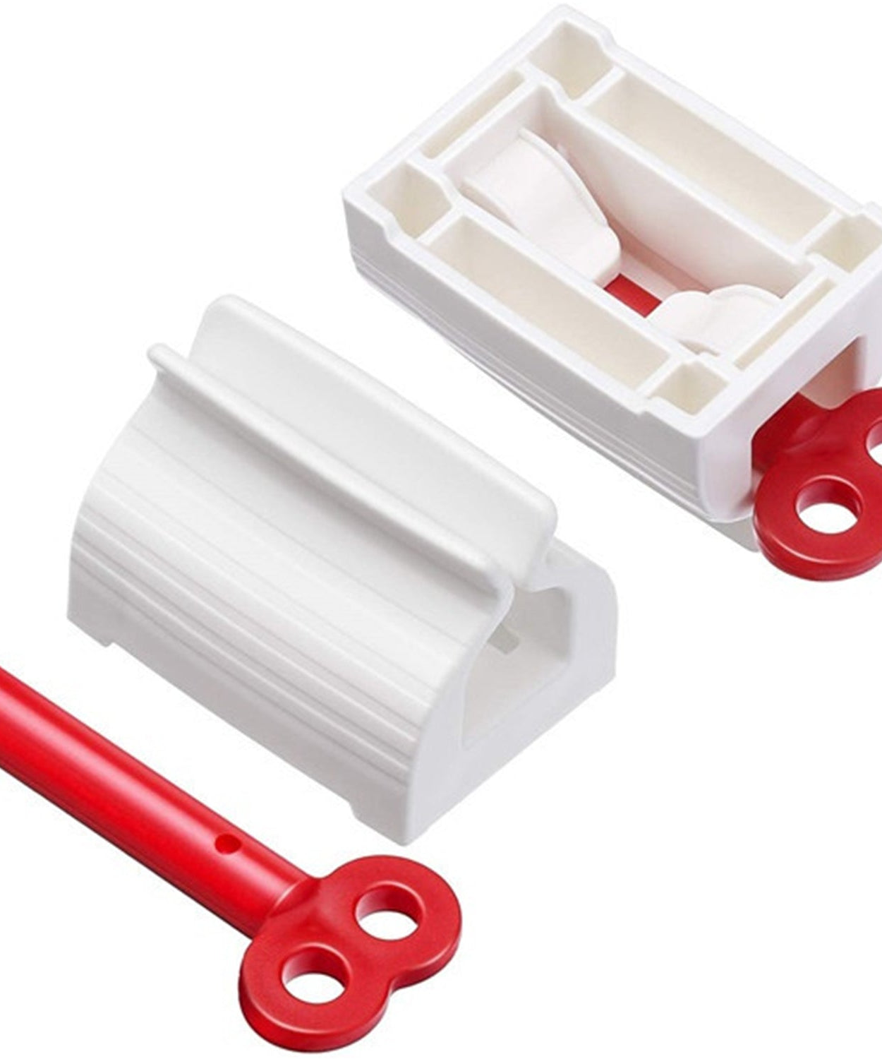 Toothpaste squeezer and holder stand for rolling tubes