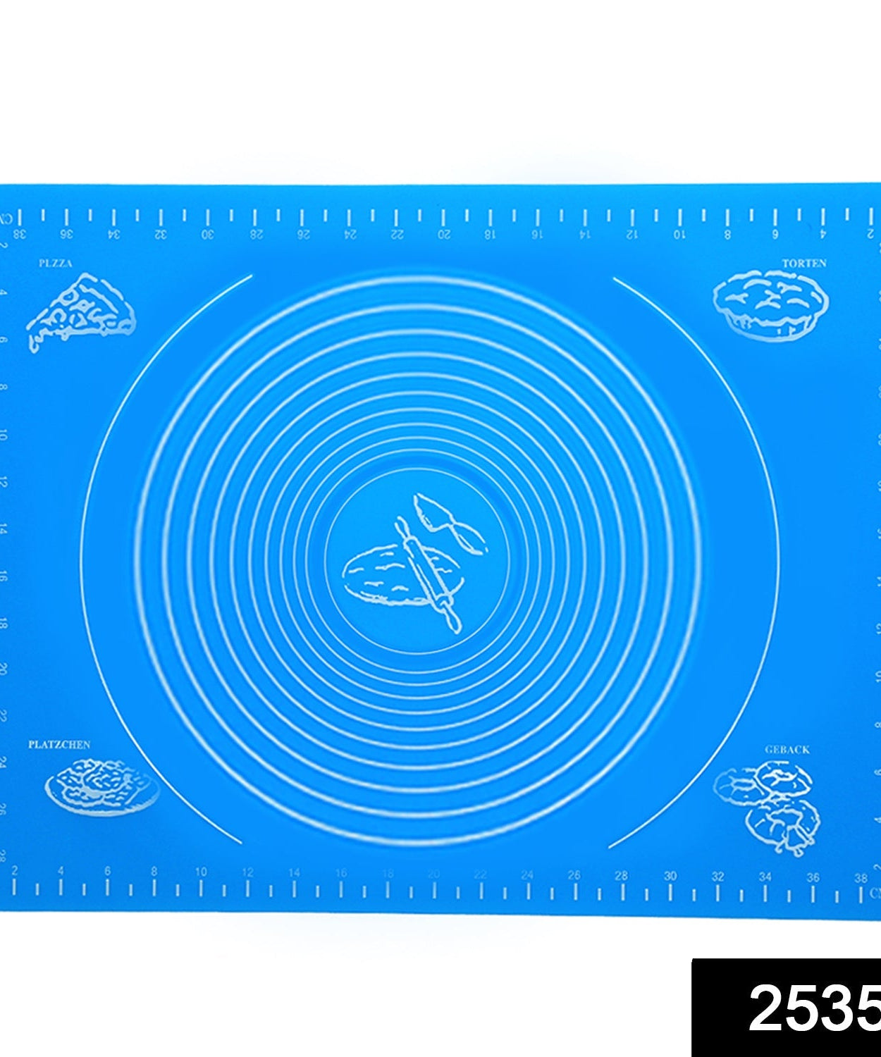 Detailed view of silicone mat with fondant and dough