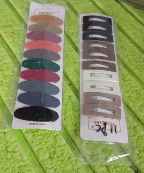 Miss Beauty 10pcs Cute Matte Multicolour & Design Hair Clip Set, Hair accessories