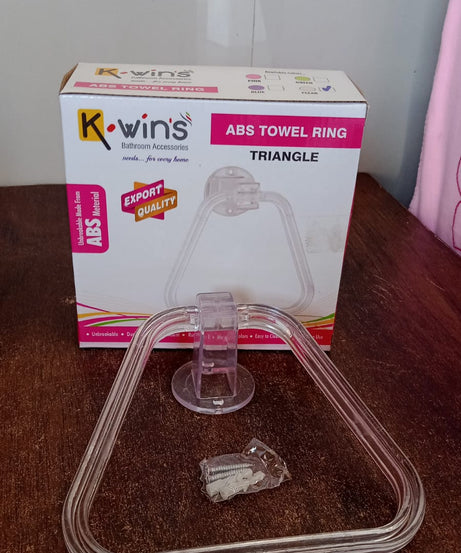 Unbreakable ABS Square Towel Ring Wall Mounted Stand / Holder (1 Pc)