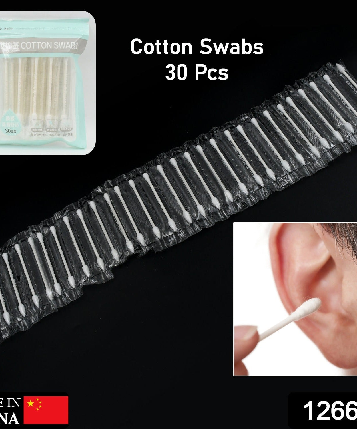 Double Head Cotton Ear & Nose Cleaning Health Care Tools Disposable Sticks Soft Beauty Makeup, Pet Care, Equipment (30 Pcs Set)