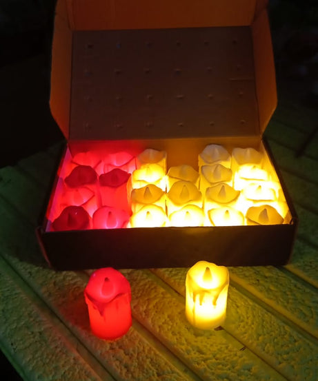Flameless Melted Design Candles for Decoration, Diwali (1 pc)