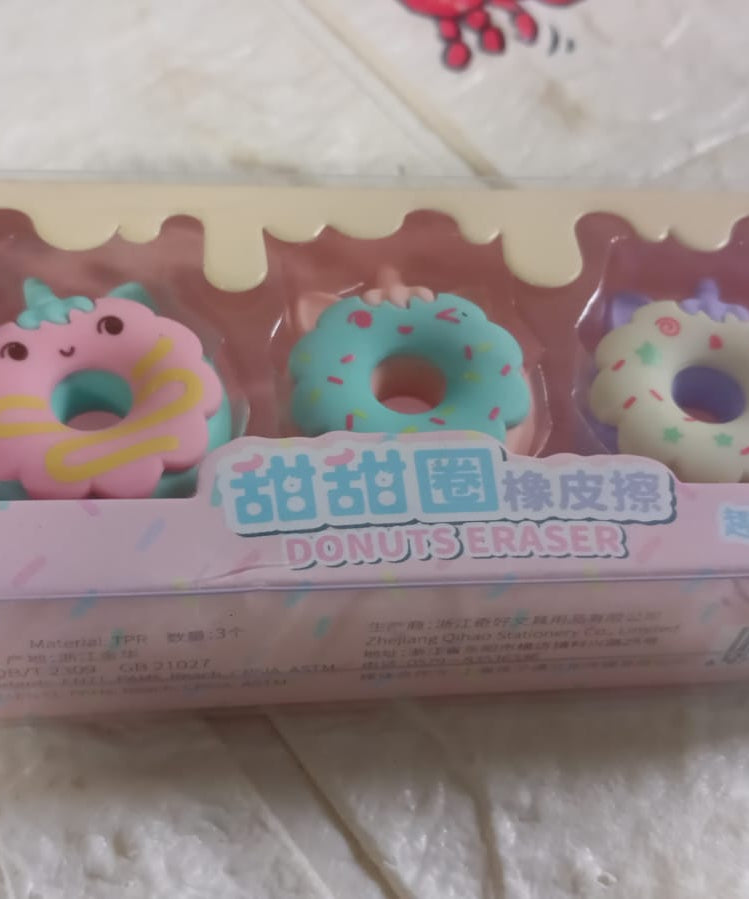 Cute donut erasers perfect for school gifts