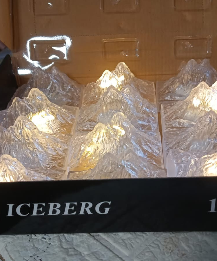 Modern plastic night light with flameless LED, iceberg design