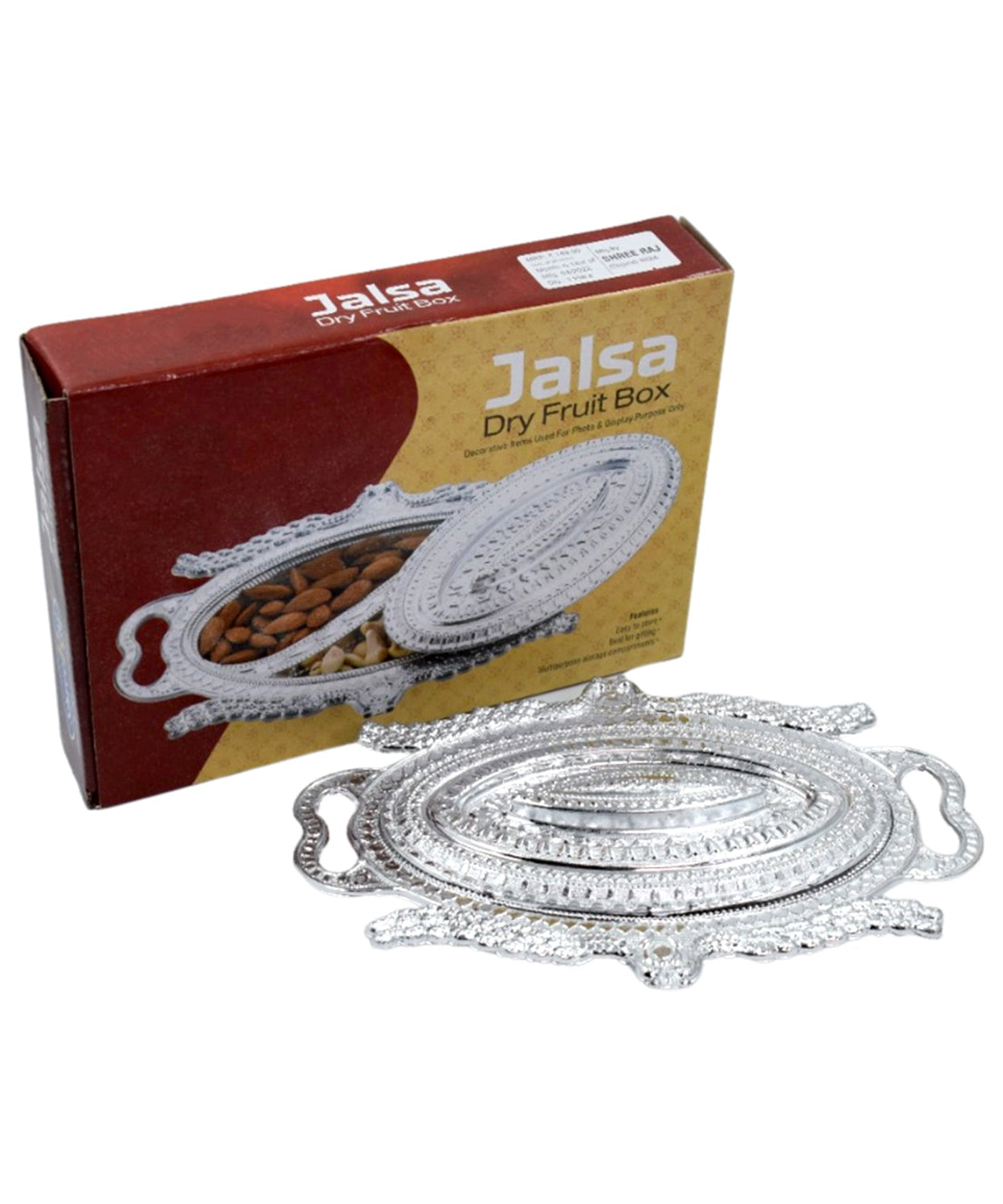 Ornate serving tray for dry fruits and snacks