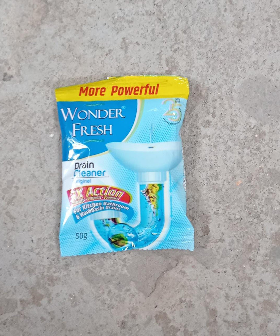50 gram pack of drain cleaner powder