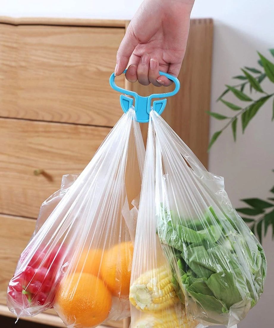 Plastic bag handle holder for groceries, multifunctional hook, set of 2 for easy use.