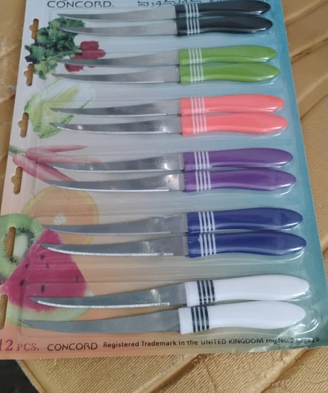 Stainless Steel Multipurpose Serrated Knife Set (12 Pc)