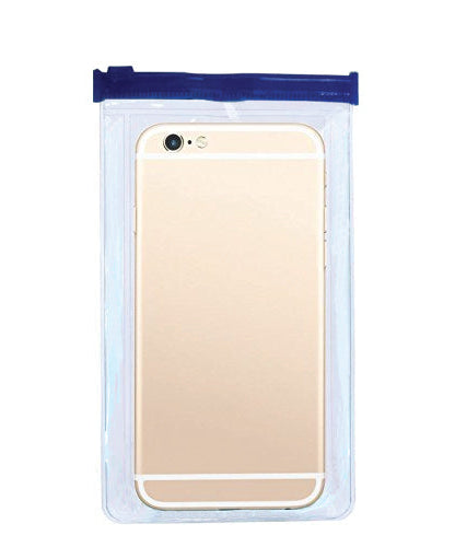 Waterproof bag for mobile phones, featuring a secure zip closure.