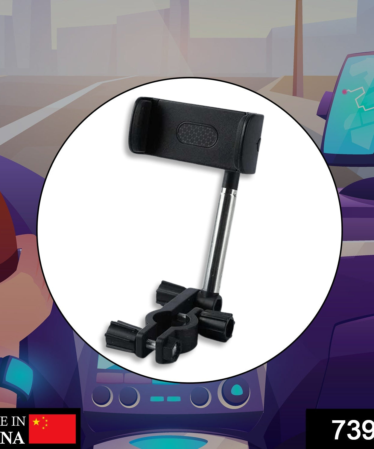 Car phone holder with refillable scent tablet