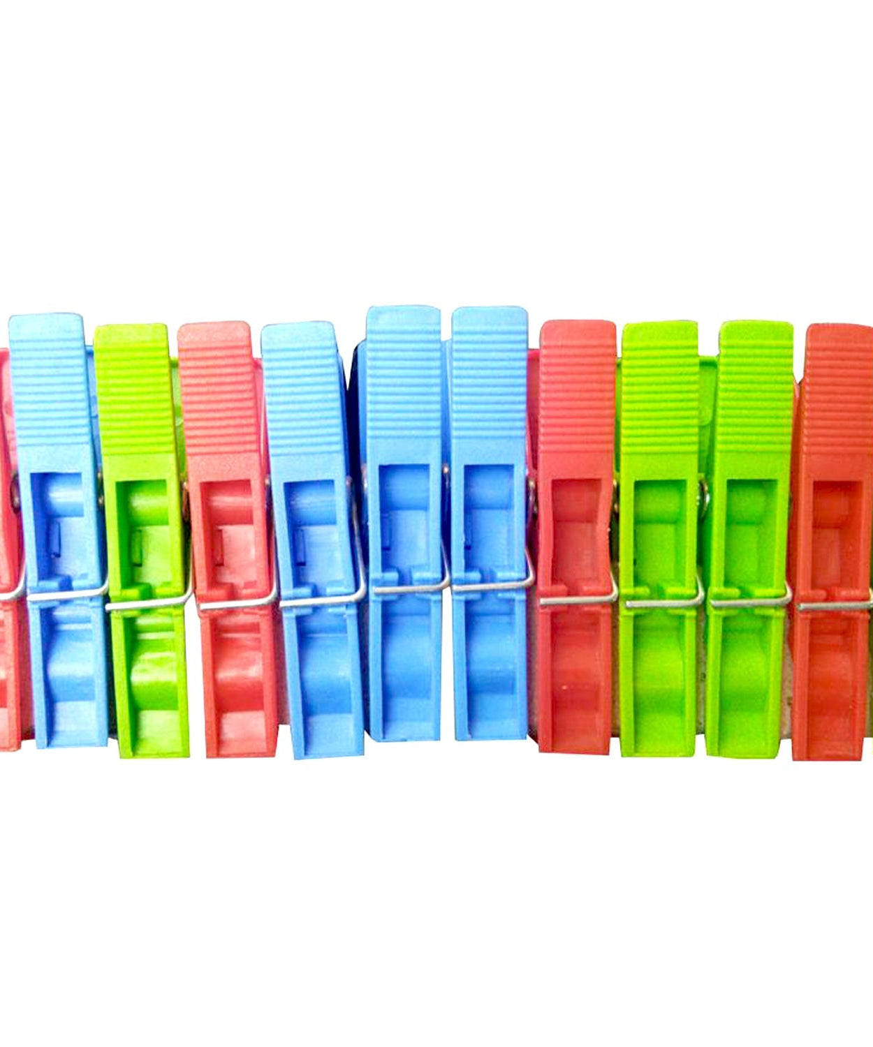 Plastic cloth clips in vibrant colors for versatile home use (12 pcs).